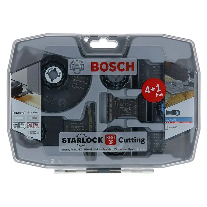 Bosch Zubehör-Set Starlock Best of Cutting - 5 Stk. - Bosch Starlock Sägeblatt-Set: 5-teiliges Set für verschiedene Materialien, ideal für präzise Schnitte und vielseitige Anwendungen.