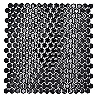 Mozaik pločica Knopf Uni 890N (30,5 x 32 cm, Crna, Sjaj)