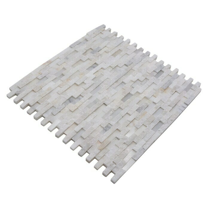 Mosaikfliese Brick Splitface XNC 3D11 (30,5 x 30,5 cm, Weiß, Matt)