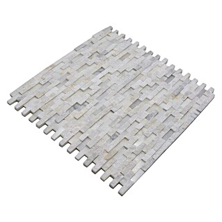 Mozaik pločica Brick Splitface XNC 3D11 (30,5 x 30,5 cm, Bijele boje, Mat)
