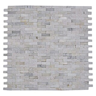 Mosaikfliese Brick Splitface XNC 3D11 (30,5 x 30,5 cm, Weiß, Matt)