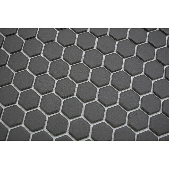 Mosaikfliese Hexagon Uni CU HX089 (26 x 30 cm, Schwarz, Matt)