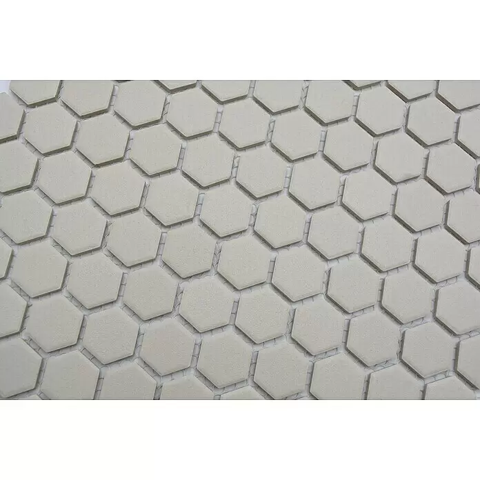 Mosaikfliese Hexagon Uni CU HX020 - 26 x 30 cm, Beige, Matt - Detailaufnahme