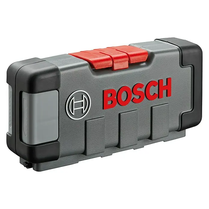 Bosch Stichsägeblatt-Set - Holz/Metall, 30 -tlg. - Bosch Sortimo L-Case Koffer für Werkzeuge und Zubehör, robust und stapelbar mit rotem Verschluss und Bosch Logo.